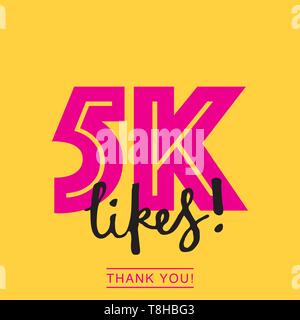 5k-Mag online social media Vielen Dank banner Stock Vektor