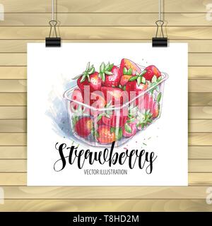 Hand zeichnen der Erdbeere in. Vector Illustration. Stock Vektor