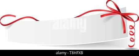 Isolierten roten Schleifenband banner Stock Vektor