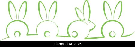 Vier Osterhasen banner Stock Vektor