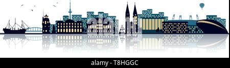 Bremen skyline (deutsche Stadt) Stock Vektor