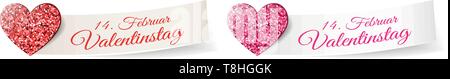 Valentines Tag Glitter Herz Stock Vektor