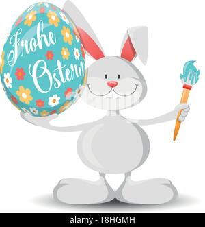 Happy Osterhase und Ostereier Stock Vektor