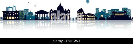 Skyline Roms (Italien) Stock Vektor
