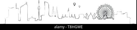 Vienna Skyline line Art Stock Vektor