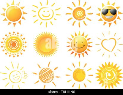 Sonne-Vektor-set Stock Vektor