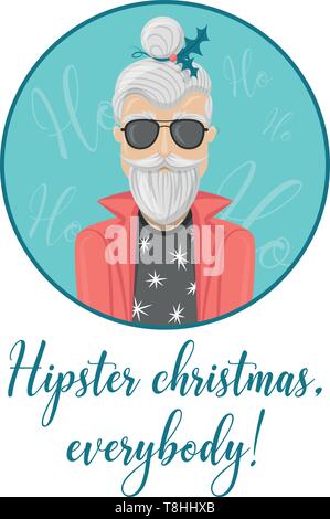 Santa Claus Weihnachten hipster isoliert vektor design Stock Vektor
