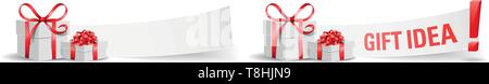 Geschenkboxen mit Papier (Geschenkidee) eingestellt Stock Vektor