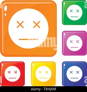 Tot emoticons Set Vector Farbe Stock Vektor