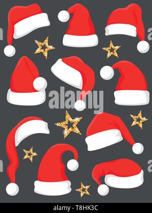 Santa Claus hat Vektor einrichten Stock Vektor