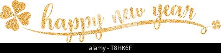 Frohes neues Jahr golden glitter Vektor isoliert Stock Vektor