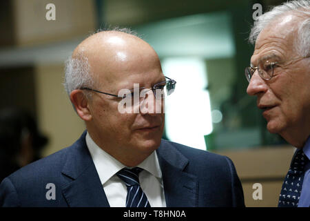 Brüssel, Belgien. 13. Mai 2019. Der portugiesische Außenminister Augusto Santos Silva nimmt an einem Treffen der EU-Außenminister im Europa Gebäude. Credit: ALEXANDROS MICHAILIDIS/Alamy leben Nachrichten Stockfoto