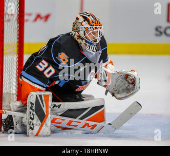 San Diego, Kalifornien, USA. 8. Mai, 2019. Jeff Glass (30) von San Diego Möwen während der bakersfield Condors vs San Diego Möwen AHL Spiel bei pechanga Bereich San Diego in San Diego, Kalifornien. Michael Cazares/Cal Sport Media/Alamy leben Nachrichten Stockfoto