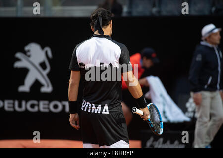 Rom, Italien. 13. Mai, 2019. Fabio Fognini (ITA) in Aktion gegen Jo-Wilfried Tsonga (FRA) während Internazionali BNL D'Italia Italian Open auf dem Foro Italico, Rom, Italien Am 13. Mai 2019. Foto von Giuseppe Maffia. Credit: UK Sport Pics Ltd/Alamy leben Nachrichten Stockfoto