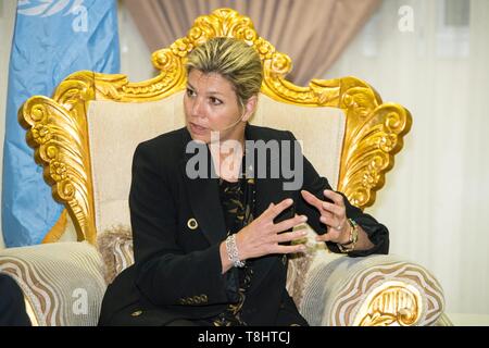 Addis Abeba, Äthiopien. 13. Mai 2019. Queen Maxima der Niederlande kommt an Bole International Airport in Addis Abeba, am 13. Mai 2019, für 2 Tage besuchen Sie in Ihrer Rolle als spezieller Fürsprecher des UN-Generalsekretärs für inklusive Finanzierung für Entwicklung (UNSGSA) Foto: Albert Ph-van der Werf/Niederlande/Point de Vue | Quelle: dpa Picture alliance/Alamy leben Nachrichten Stockfoto