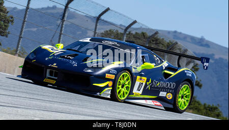 11. Mai 2019 Monterey CA, USA #10 Karl Williams von Broadway Ferrari auf Rahal Gerade während der Ferrari Challenge Rennen 1 P/P - morgens bei Weathertech Raceway Laguna Seca in Monterey CA Thurman James/CSM Stockfoto