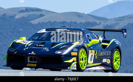 11. Mai 2019 Monterey CA, USA #10 Karl Williams von Broadway Ferrari auf Rahal Gerade während der Ferrari Challenge Rennen 1 P/P - morgens bei Weathertech Raceway Laguna Seca in Monterey CA Thurman James/CSM Stockfoto