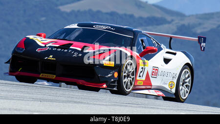 11. Mai 2019 Monterey CA, USA #21 Danny Baker von neues Land competizion auf Rahal Gerade während der Ferrari Challenge Rennen 1 P/P - morgens bei Weathertech Raceway Laguna Seca in Monterey CA Thurman James/CSM Stockfoto