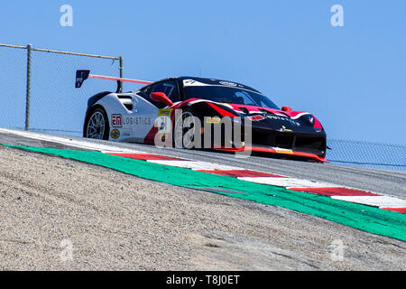 11. Mai 2019 Monterey CA, USA #21 Danny Baker von neues Land competizion in der Korkenzieher in der Ferrari Challenge Rennen 1 P/P - morgens bei Weathertech Raceway Laguna Seca in Monterey CA Thurman James/CSM kommenden Stockfoto