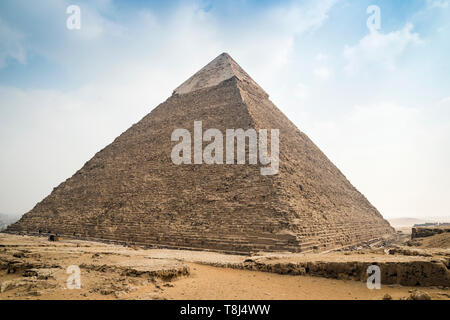 Chephren Pyramide, Pyramide von Gizeh in der Nähe von Cairo, Ägypten Komplex Stockfoto