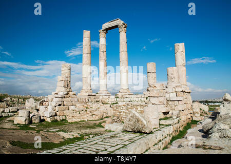 Tempel Ruinen, Zitadelle von Amman, Amman, Jordanien Stockfoto