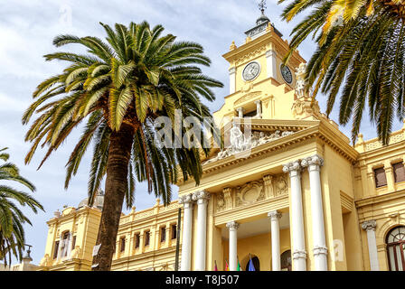 Ayuntamiento in Malaga. Jahrhundert Barock Rathaus Gebäude. Provinz Malaga, Costa del Sol, Andalusien, Spanien Stockfoto