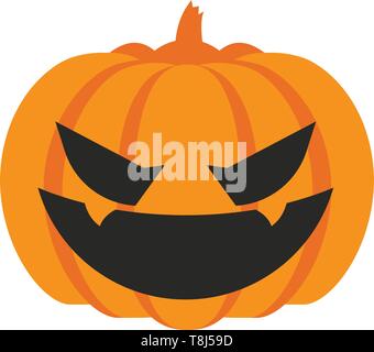 Ein großes Halloween mit dunklen, schwarzen Augen und Mund, Vector, Farbe, Zeichnung oder Abbildung. Stock Vektor