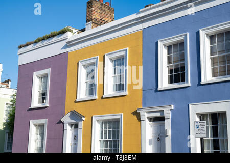 Bunte Häuser, Hillgate Hotel, Holland Park, Notting Hill, London, England Stockfoto