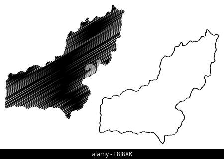 Pandschirtal Provinz (Islamische Republik Afghanistan, Provinzen Afghanistans) Karte Vektor-illustration, kritzeln Skizze Panjsher Karte Stock Vektor