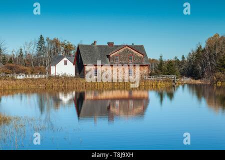 Kanada, New Brunswick, nordöstlichen New Bruswick, Caraquet, Acadian historisches Dorf, mit Blick auf das Dorf Stockfoto