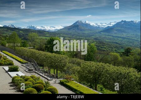 Frankreich, Hautes Alpes, Lücke, die alpinen botanischen Wintergarten Charance Immobilien, Terrassengärten Stockfoto