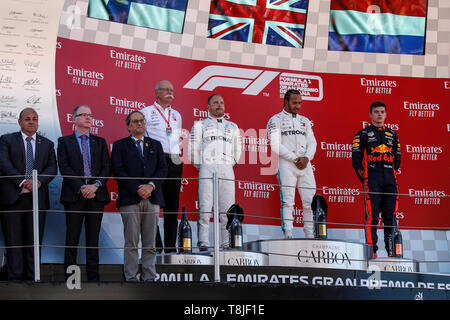 F1 Welt Champioship 2019. Grand Prix von Spanien. Barcelona, 12. Mai. Max Verstappen, Red Bull, auf dem Podium an spanischen Grand Prix. Stockfoto