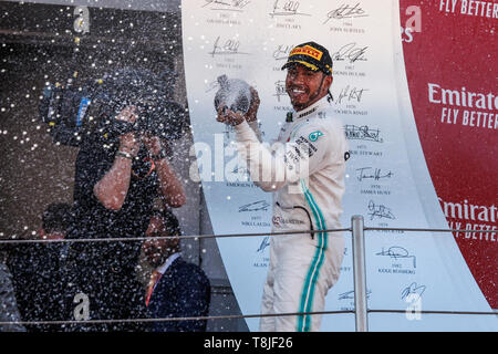 F1 Welt Champioship 2019. Grand Prix von Spanien. Barcelona, 9.-12. Mai 2019. Lewis Hamilton, Mercedes, feiern den Sieg. Stockfoto