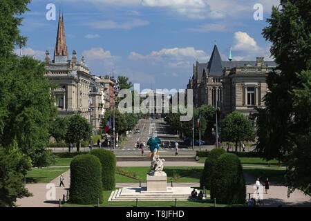 Frankreich, Bas Rhin, Straßburg, Perspektive auf Liberty Avenue aus der Palais du Rhin (ehemalige Kaiserspalast) 1, Place de la Republique gesehen Stockfoto