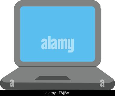 Ein graues Notebook mit Blue Screen, Vector, Farbe, Zeichnung oder Abbildung. Stock Vektor
