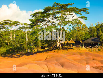 Die sieben farbigen Erden in Chamarel, Mauritius Insel Stockfoto