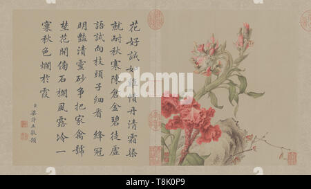 Qing Dynastie Lang leuchtende Blume und Vogel Atlas 10. Stockfoto