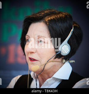 Prag/TSCHECHISCHE REPUBLIK - 10. MAI 2019: Buch Welt Prag 2019 - 25 rd International Book Fair. Herta Müller Nobelpreis für Literatur sprechen auf der Bühne Stockfoto