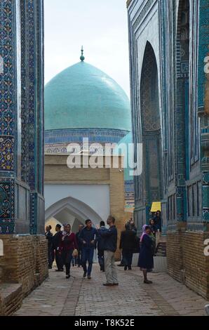 Samarkand, UNESCO Weltkulturerbe in Usbekistan: In der Totenstadt Shohizinda Stockfoto