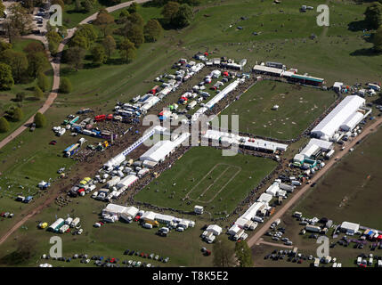 Luftaufnahme der Dodson & Horrell Chatsworth International Horse Trials in Chatsworth House vom 12. Mai 2019 Stockfoto