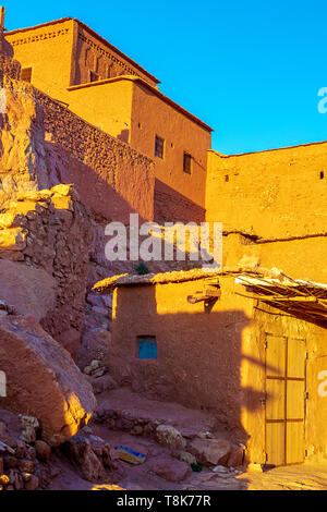 Kasbah Ait Ben Haddou im Atlasgebirge von Marokko. UNESCO-Weltkulturerbe seit 1987. Mehrere Filme haben es geschossen worden Stockfoto