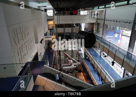 Innenansicht der Newseum in Washington D.C. USA Stockfoto