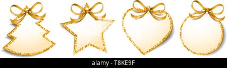 Weihnachten Geschenk tags Labels golden Glitter leeren Vektor Stock Vektor