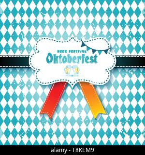 Ceative Vector Illustration Satz von Etiketten, Abzeichen und Design-elemente auf das Oktoberfest auf nahtlose Muster Stock Vektor