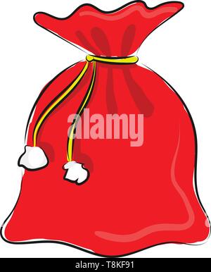 Es ist die Tasche von Santa Claus, die Verwendung in der Geschenke in den Weihnachten., Vector, Farbe, Zeichnung oder Abbildung. Stock Vektor