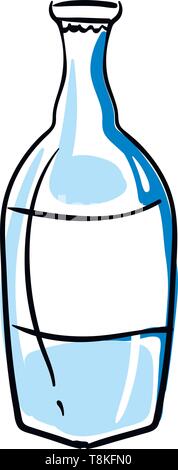 Es ist ein Glas- oder Kunststoffbehälter für die Lagerung von Getränken oder anderen Flüssigkeiten, Vector, Farbe, Zeichnung oder Abbildung. Stock Vektor
