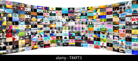 Sammlung von Bildern, eine Collage aus bunten Bilder zu verschiedenen Themen, web Hintergrund Stockfoto