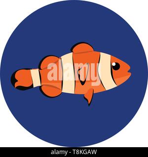 Es ist eine kleine, bunte Fische und lebt im warmen und tropischen Meeren., Vector, Farbe, Zeichnung oder Abbildung. Stock Vektor