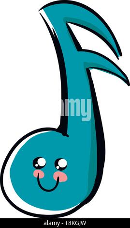 Es ist ein schriftliches Symbol, das die Tonhöhe und Dauer einer musikalischen Klang., Vector, Farbe, Zeichnung oder Abbildung. Stock Vektor