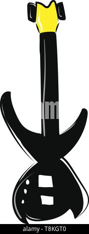 Es ist eine Gitarre, elektrisch verstärkt wird., Vector, Farbe, Zeichnung oder Abbildung. Stock Vektor